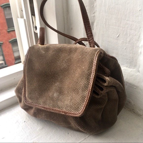 Bottega Veneta taupe patterned suede mini bag - Picture 3 of 9